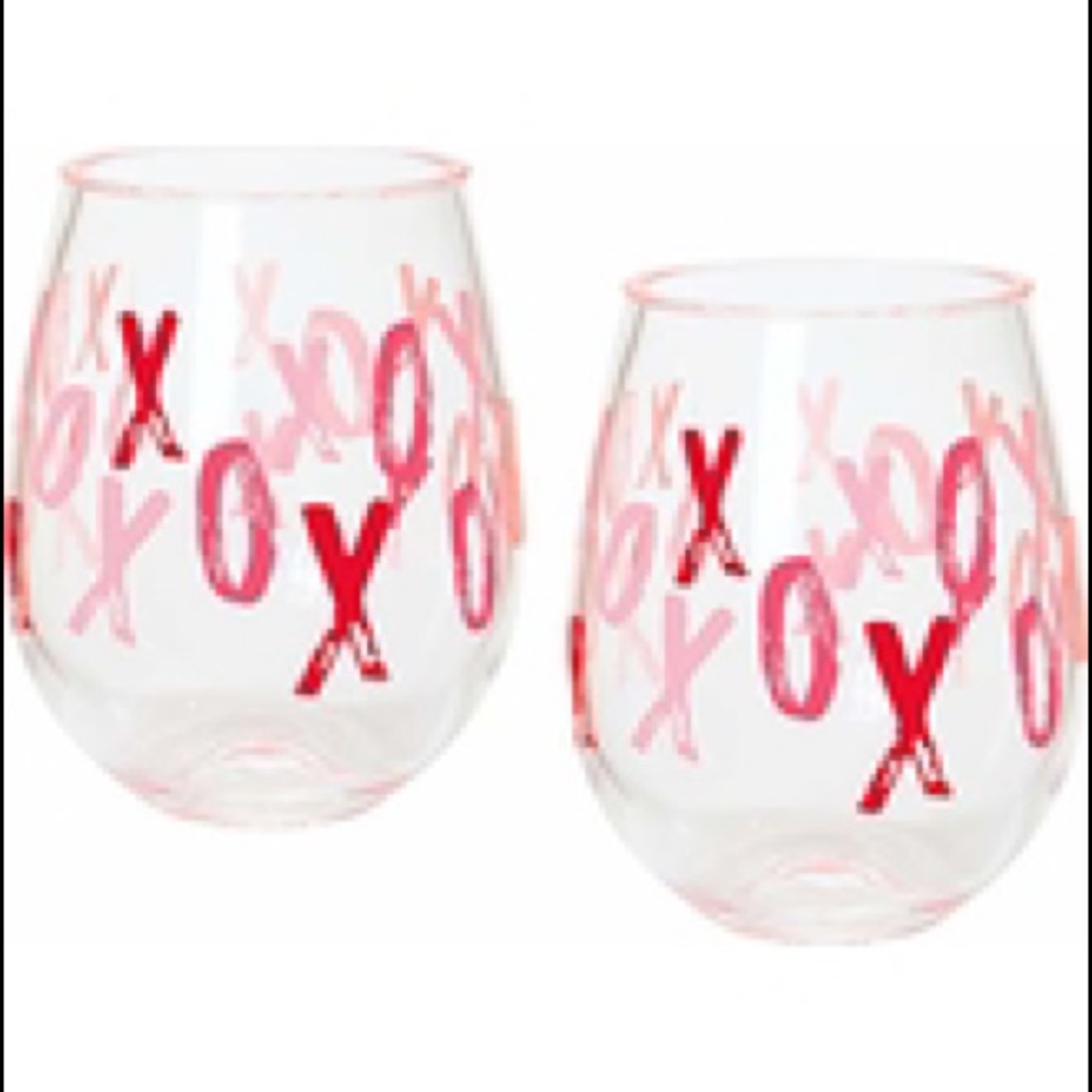 New acrylic stemless xoxo wine glasses